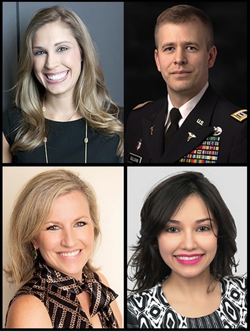 Nominees for Texas New Dentist of the Year™ include UTSD alumni (clockwise from top left) Drs. Katie Stuchlik of Houston, Michael Sullivan of Keene, Melissa Uriegas of Harlingen, and Courtni Tello of Texas City.