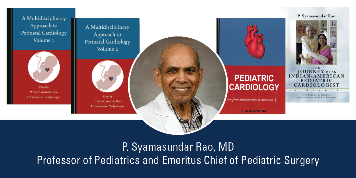 p . Syamasundar饶博士和他的儿科心脏病学书的封面