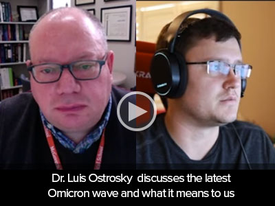 路易斯·奥斯特罗斯基博士的图像讨论了最新的Omicron Wave及其对我们意味着什么